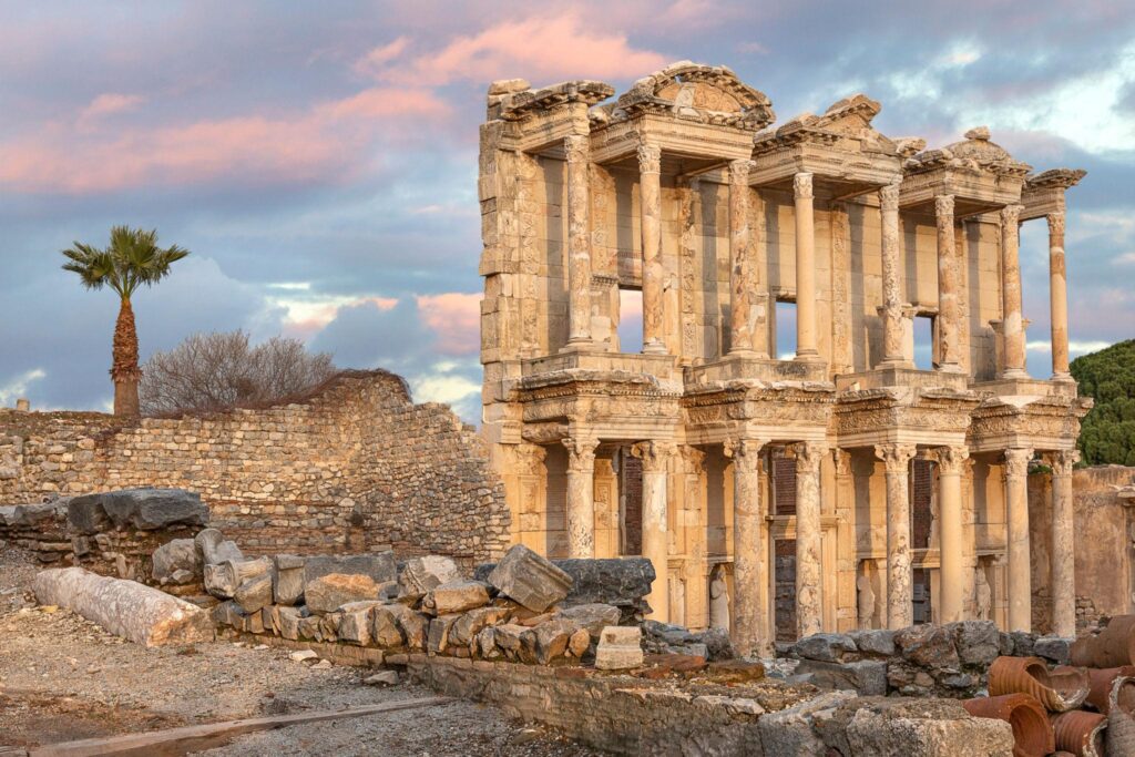 Library of Celsus ruins in the ancient city of Ephesus in Turkey