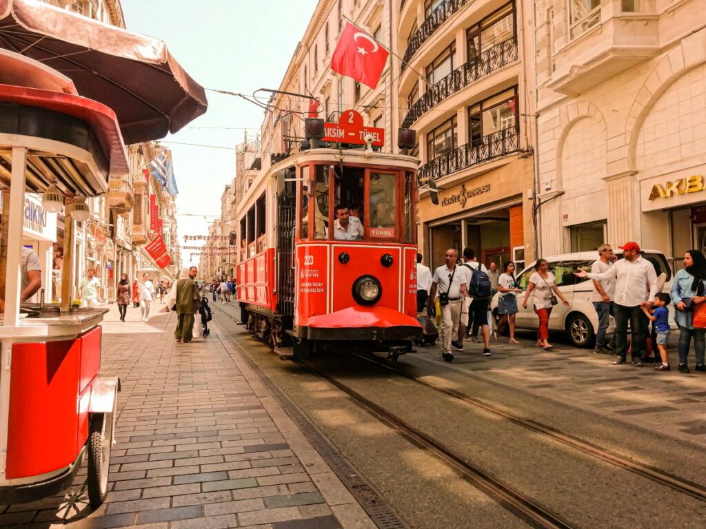 Traveler exploring Istanbul historic streets in Turkey