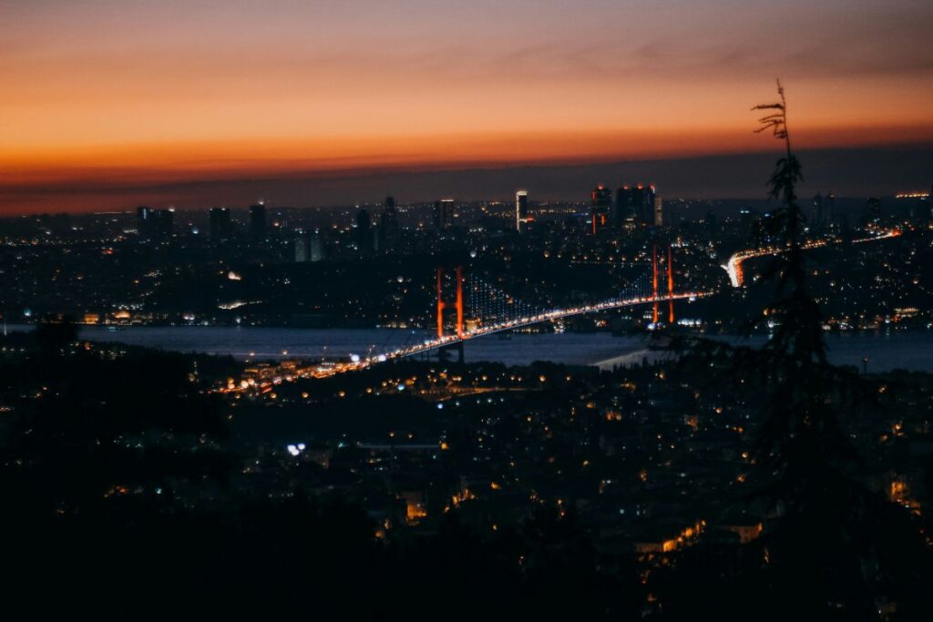 Bosphorus cruise during sunset in Istanbul