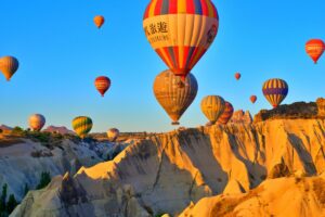 Fairy chimneys and rock-cut churches in Cappadocia, a UNESCO World Heritage Site in Turkey