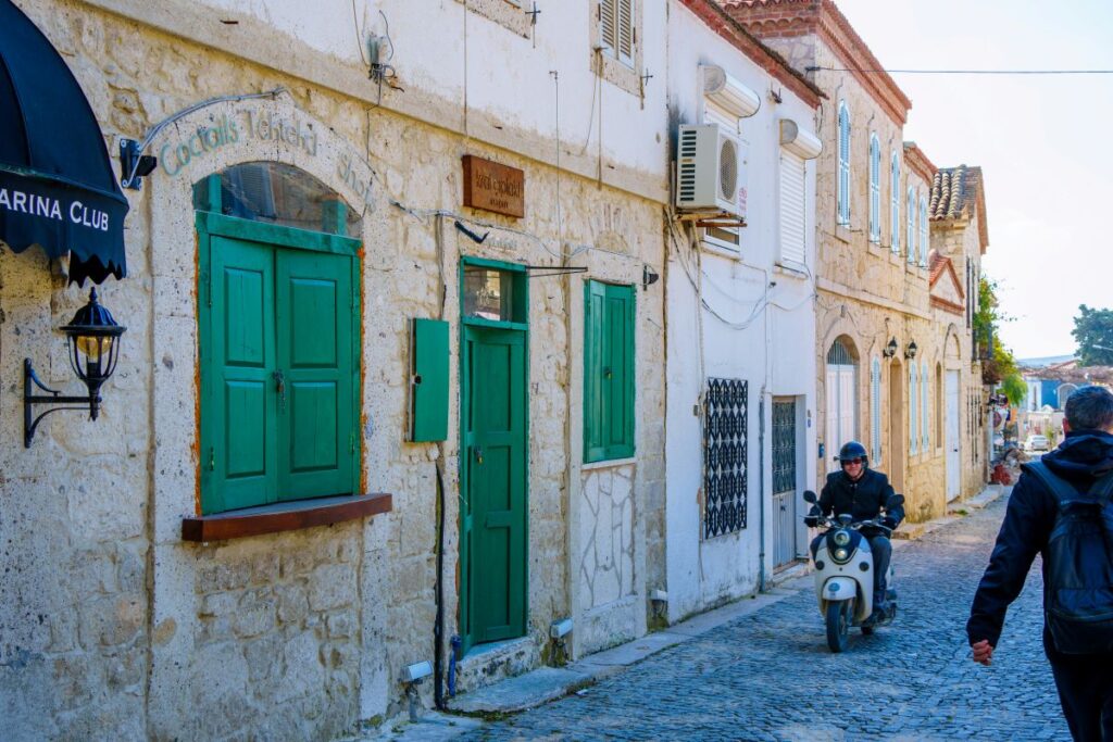 Stone houses and boutique hotels in Alacati on Turkey's Aegean coast