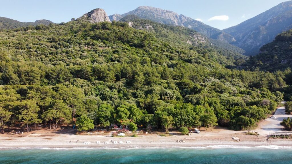 Cirali Beach surrounded by mountains and nature on Turkey's Lycian Coast