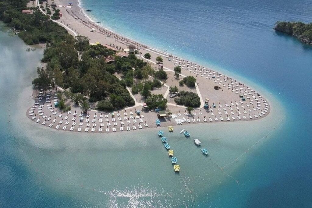 Iztuzu Beach near Dalyan, a protected nesting area for loggerhead sea turtles and it is one of the best beach destinations in Turkey