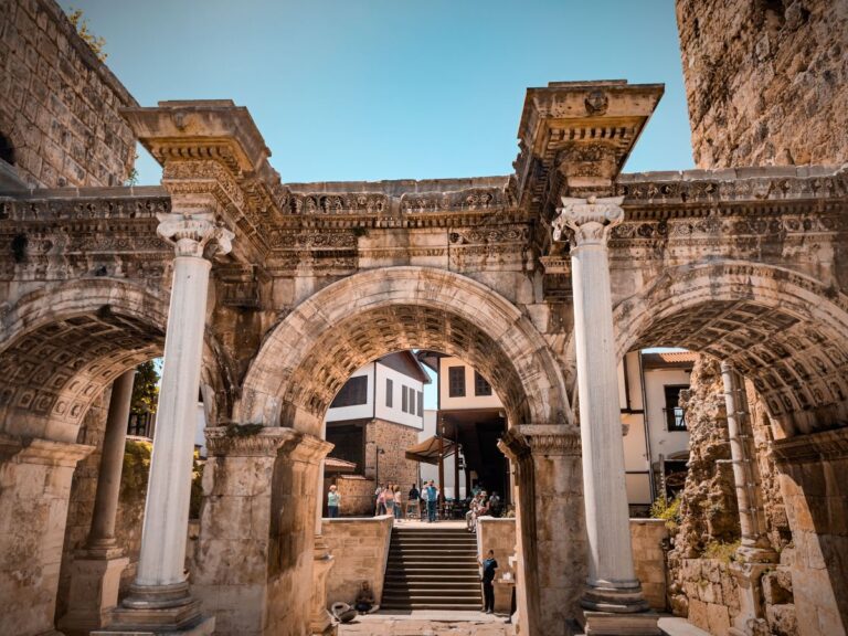 Hadrian's Gate Roman monument in Antalya Turkey