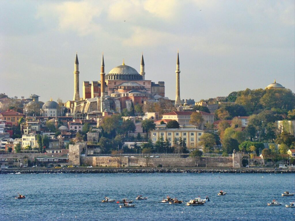 Hagia Sophia and the Blue Mosque in Istanbul, Turkey