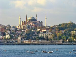 Hagia Sophia and the Blue Mosque in Istanbul, Turkey