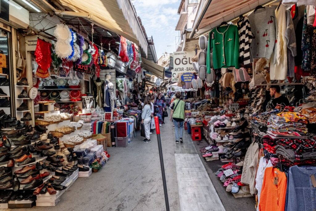 Traditional shopping streets in Kemeralti Bazaar İzmir