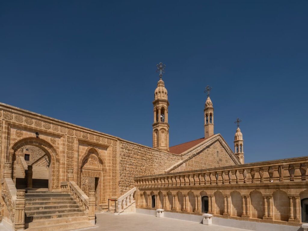 Historic stone Syriac Monastery in the Mesopotamian plains in Mardin