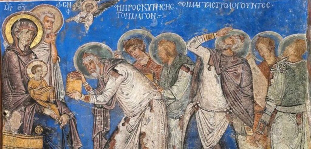 Byzantine frescoes inside Goreme Open Air Museum