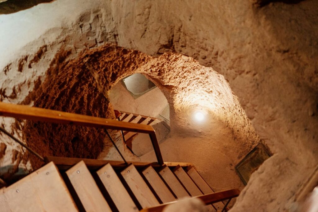Underground Cities of Cappadocia carved into volcanic rock beneath central Turkey